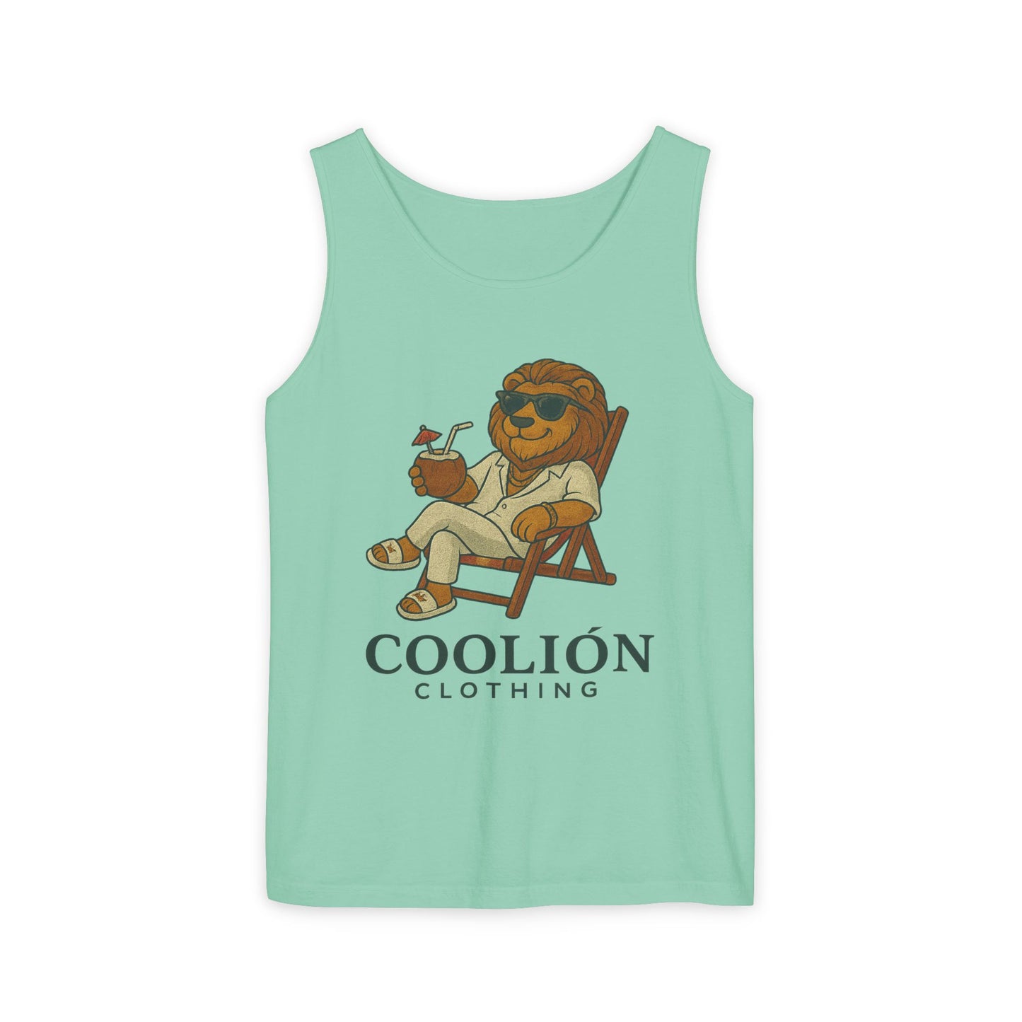 Chill Vibes Lion Tank Top, Funny Summer Top, Beachwear, Gift for Animal Lovers, Unisex Apparel, Coolion Clothing