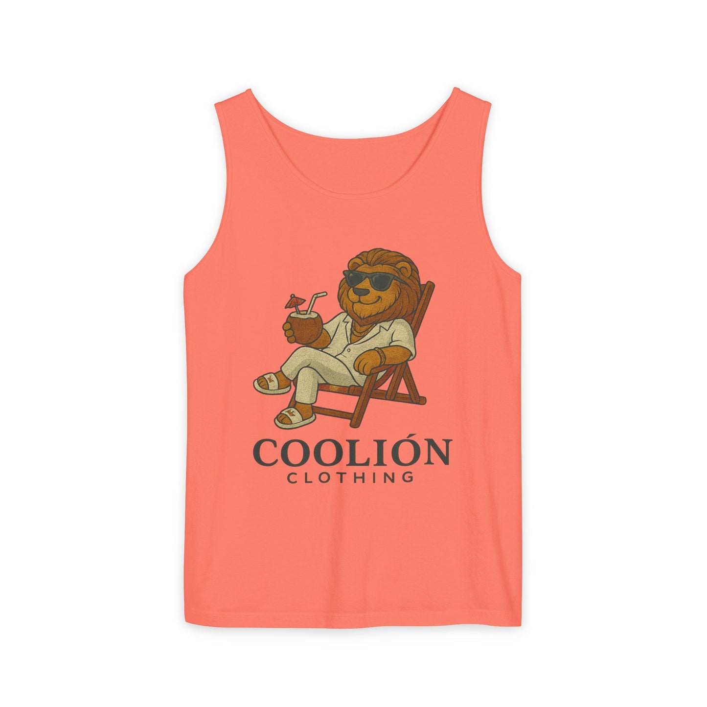 Chill Vibes Lion Tank Top, Funny Summer Top, Beachwear, Gift for Animal Lovers, Unisex Apparel, Coolion Clothing