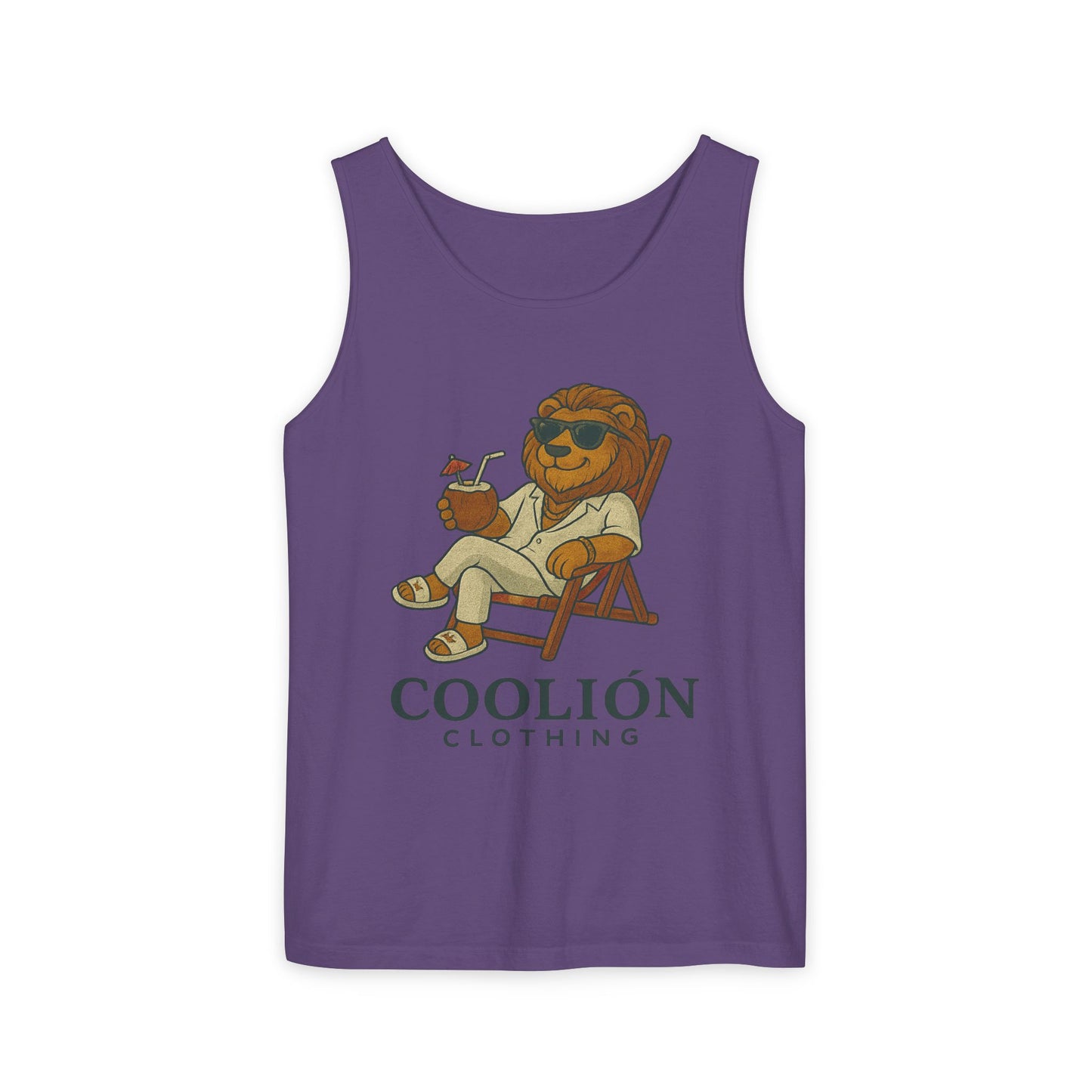 Chill Vibes Lion Tank Top, Funny Summer Top, Beachwear, Gift for Animal Lovers, Unisex Apparel, Coolion Clothing