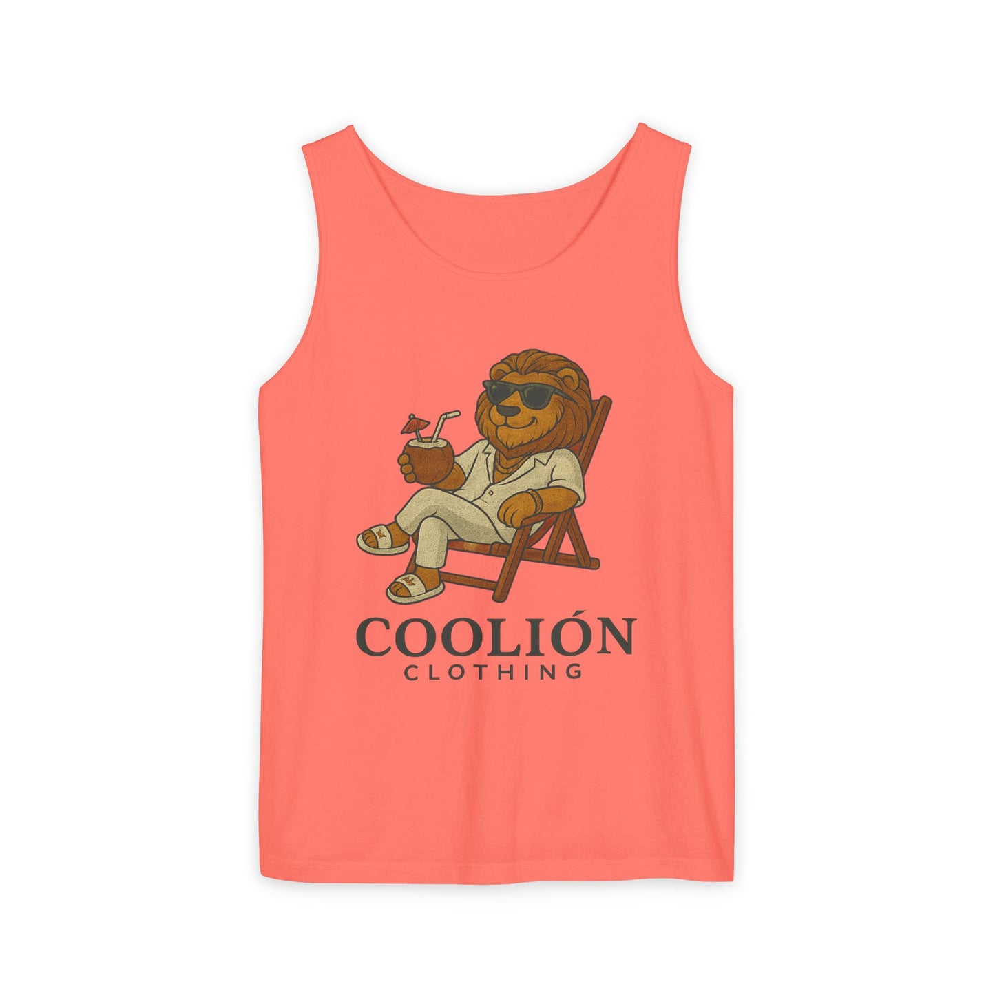 Chill Vibes Lion Tank Top, Funny Summer Top, Beachwear, Gift for Animal Lovers, Unisex Apparel, Coolion Clothing