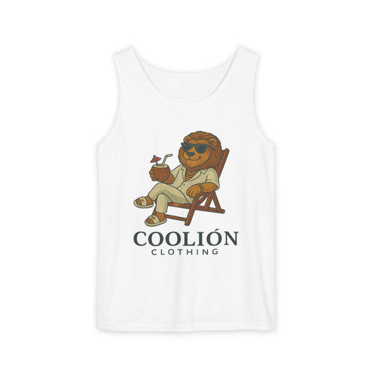 Chill Vibes Lion Tank Top, Funny Summer Top, Beachwear, Gift for Animal Lovers, Unisex Apparel, Coolion Clothing
